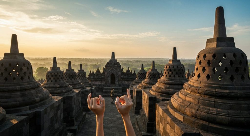 borobudur and prambanan tour from bali — Photorealistic editorial travel photograph relevant to: The honest, Bali-based